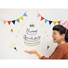 MIDORI Electrostatic Wall Sticker Birthday Foil