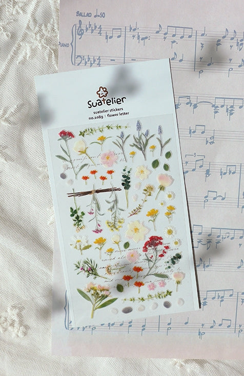SUATELIER Stickers No.1089: Flower Letter