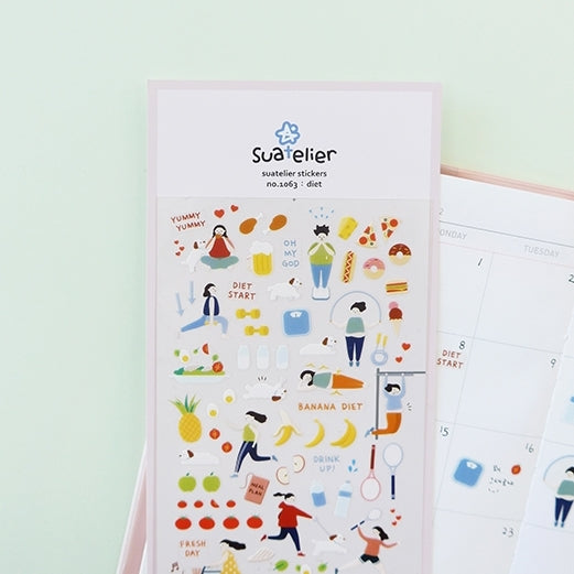 SUATELIER Stickers No.1063: Diet