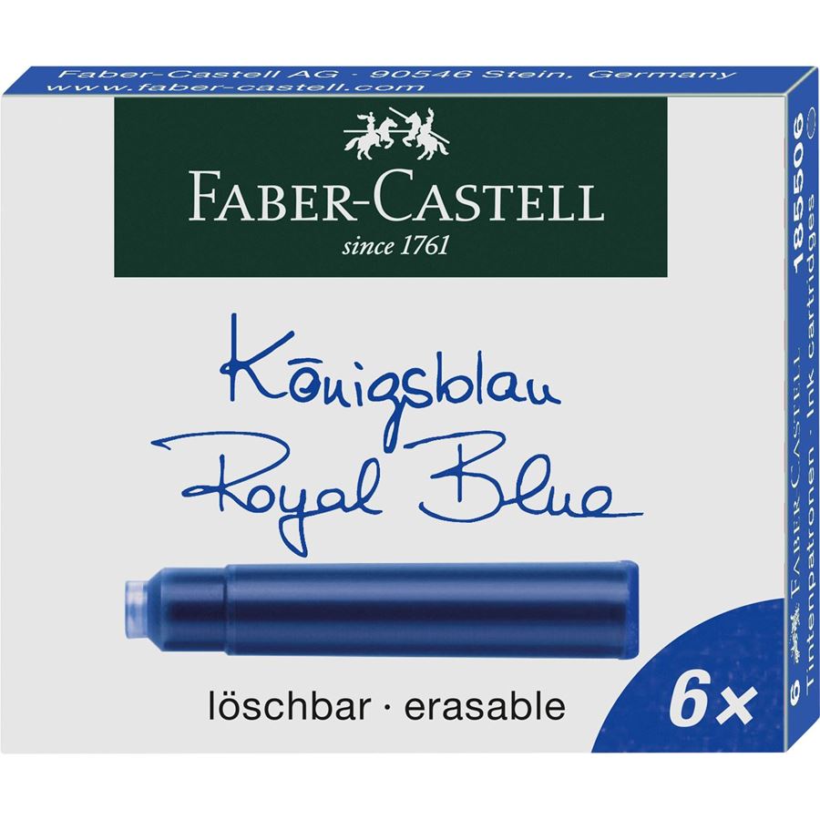 FABER-CASTELL FP Ink Cartridge 6s Royal Blue (Erasable) Default Title
