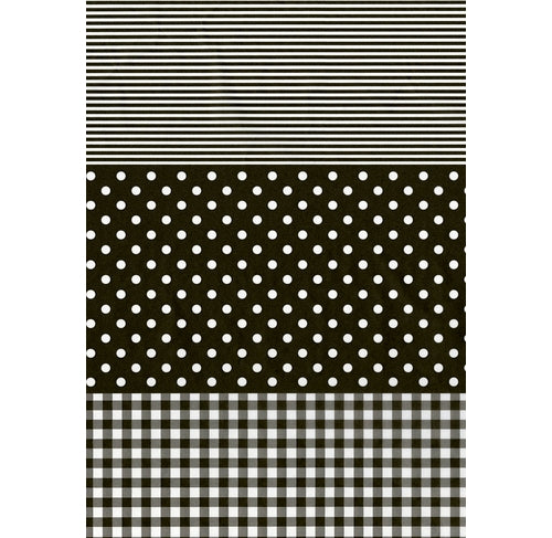 DECOPATCH Paper:Gingham/Dots/Stripes 485-Black Default Title