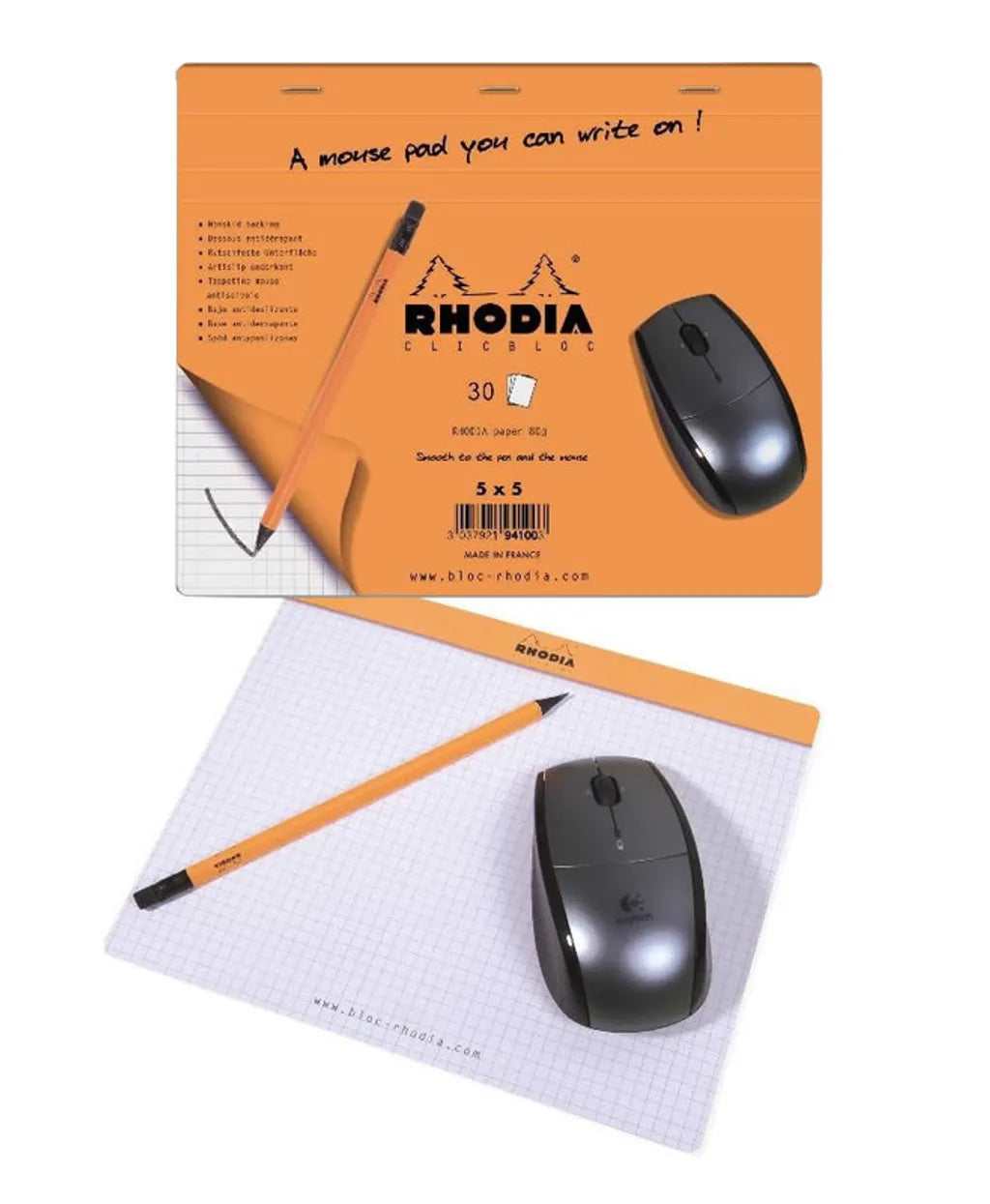 RHODIA Classic Clic Mouse Pad 30s 80g 5x5 Sq Default Title