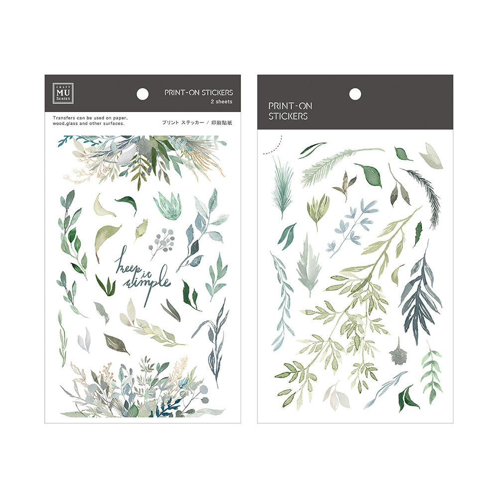 MU Print-On Sticker 2s 074-Greenish Leaves
