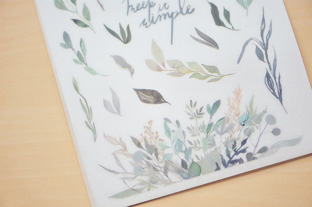 MU Print-On Sticker 2s 074-Greenish Leaves
