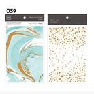 MU Print-On Sticker 2s 059-Gold Blue Waves