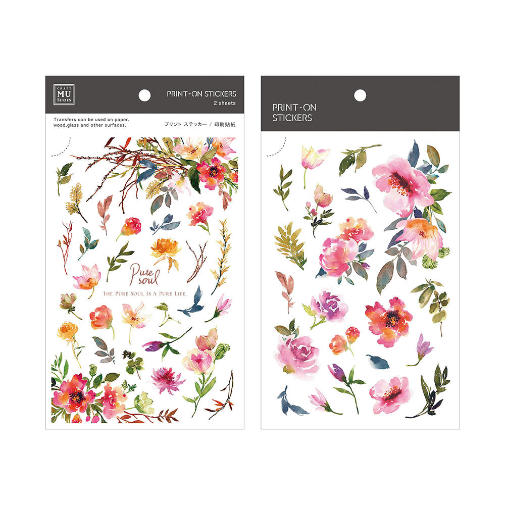 MU Print-On Sticker 2s 069-Alizarin Red Flowers