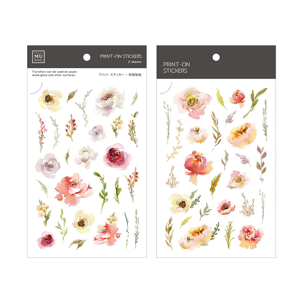 MU Print-On Sticker 2s 073-Peony&Thistle