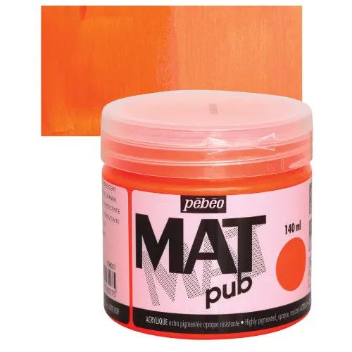 PEBEO Mat Pub Acrylic 140ml Fluorescent Orange