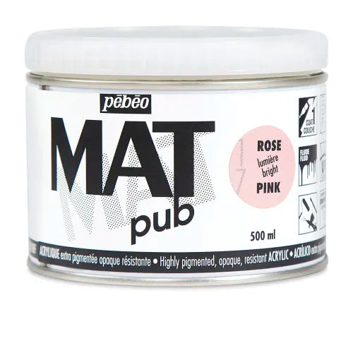 PEBEO Mat Pub Acrylic 500ml Bright Pink