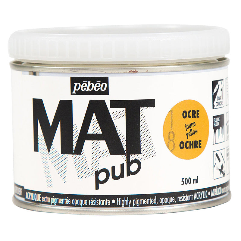 PEBEO Mat Pub Acrylic 500ml Yellow Ochre