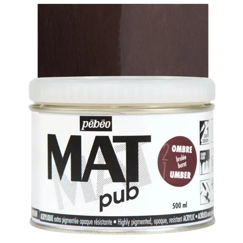 PEBEO Mat Pub Acrylic 500ml Burnt Umber