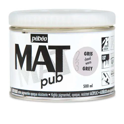 PEBEO Mat Pub Acrylic 500ml Warm Grey