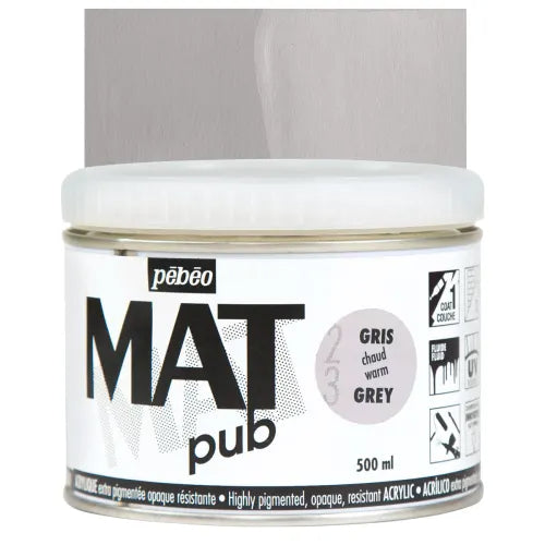 PEBEO Mat Pub Acrylic 500ml Warm Grey