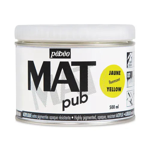 PEBEO Mat Pub Acrylic 500ml Fluorescent Yellow