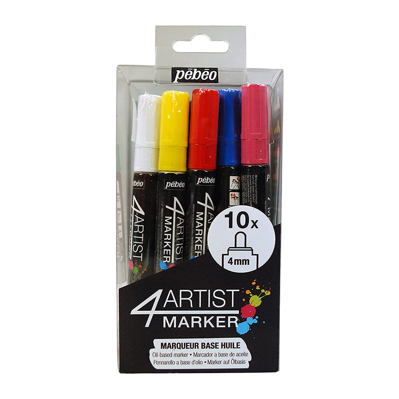 PEBEO Skrib Acrylic Markers Set of 4-Primary