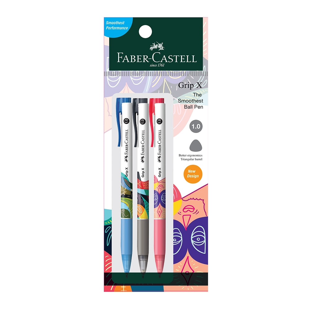 FABER-CASTELL Grip X10 1.0mm 547608 Blue/Black/Red 3BC