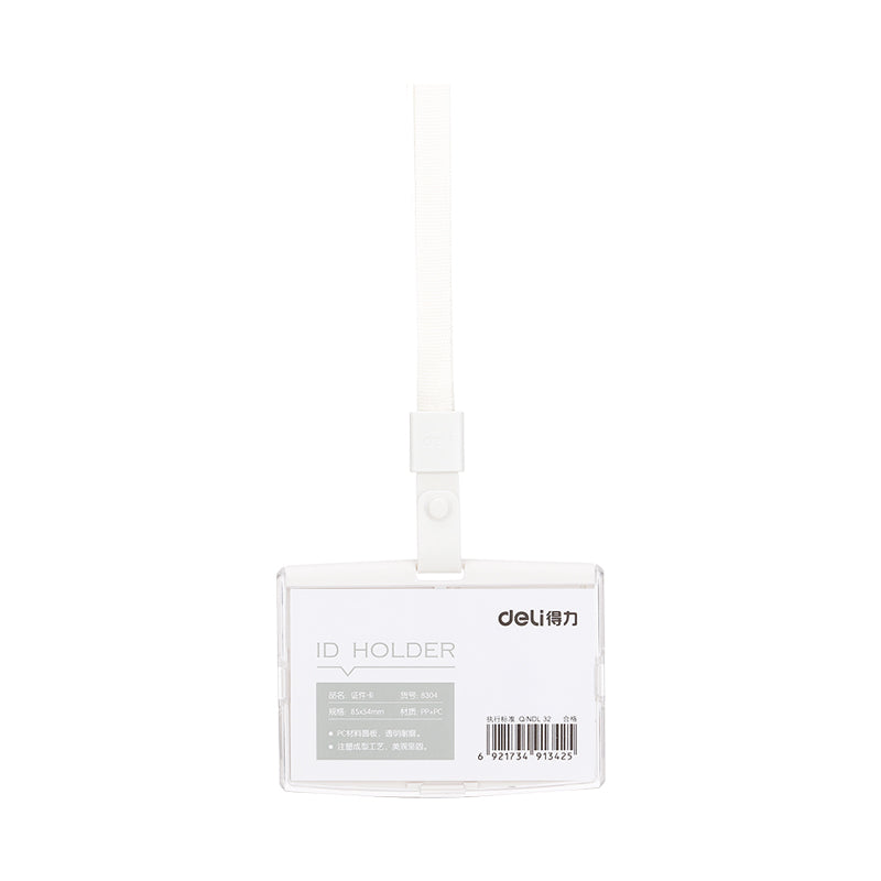 DELI N/Badge PP E8304A Across w/Lanyard White Default Title