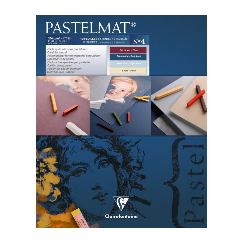 CLAIREFONTAINE Pastelmat Pad 360g 24x30cm 12s No.4 4 Shades Default Title