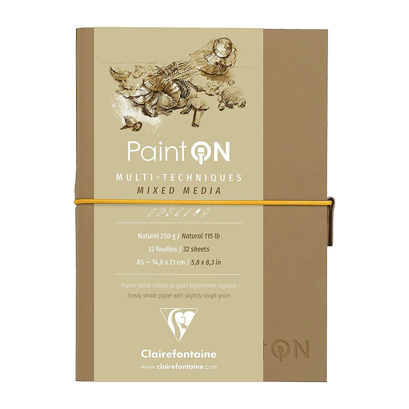 CLAIREFONTAINE Paint ON Sewn Pad A5 250g Natural Default Title