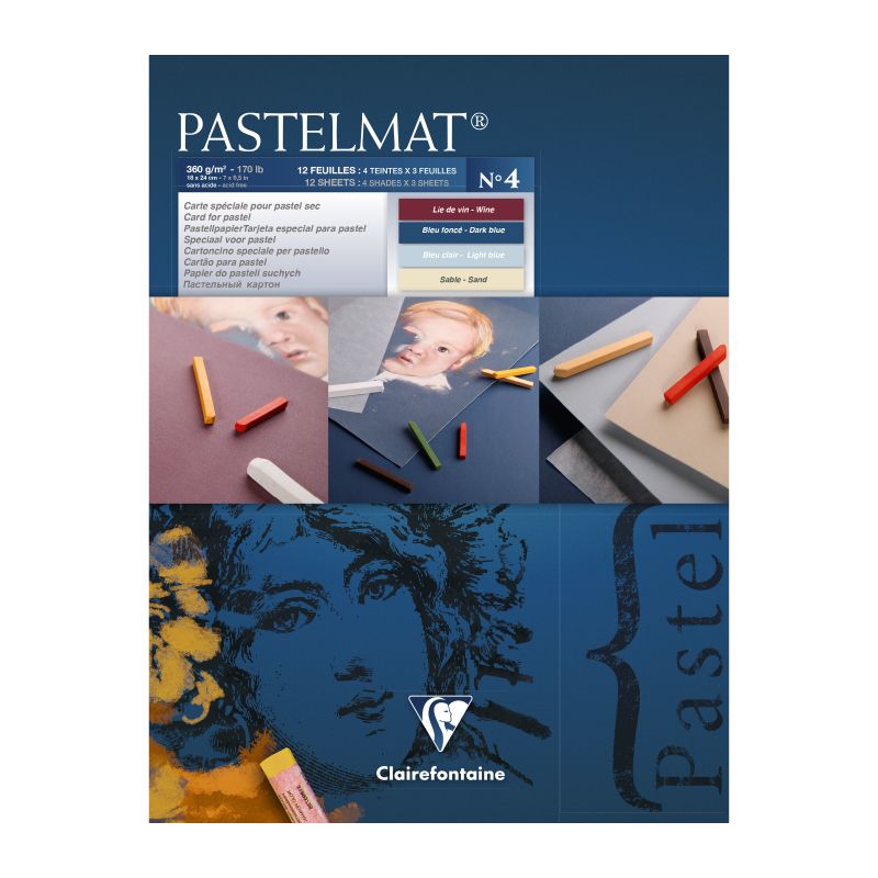 CLAIREFONTAINE Pastelmat Pad 360g 18x24cm 12s No.4 4 Shades Default Title