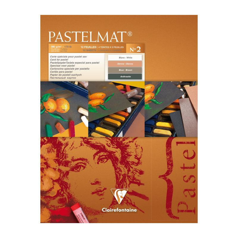 CLAIREFONTAINE Pastelmat Pad 360g 18x24cm 12s No.2 4 Shades Default Title