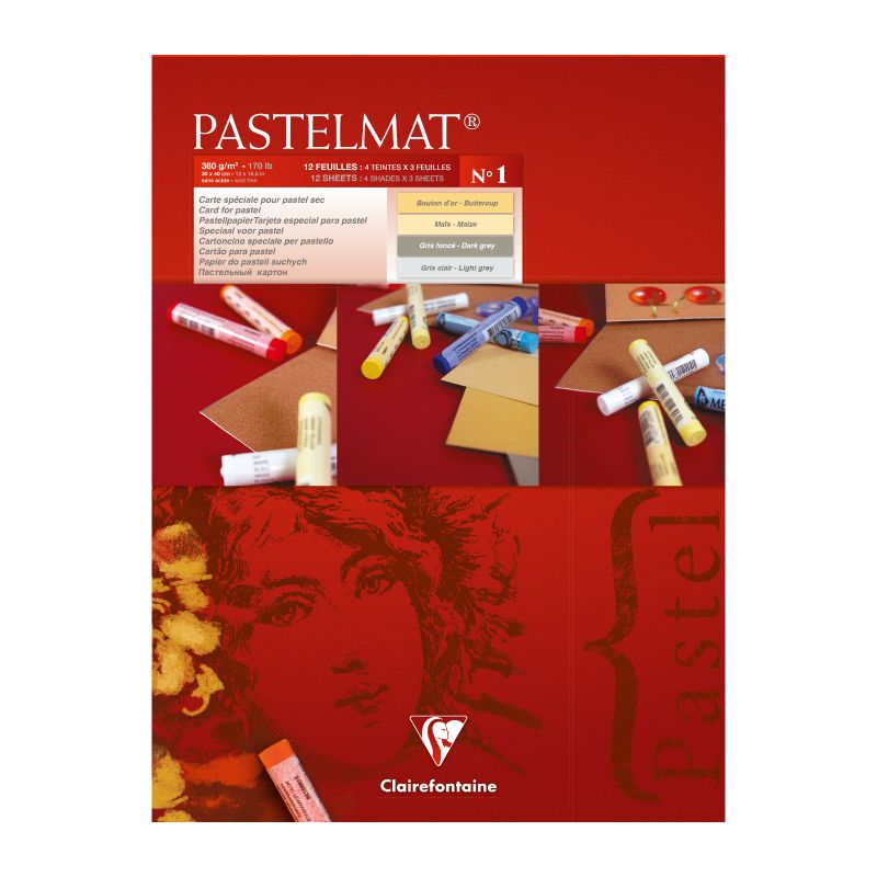 CLAIREFONTAINE Pastelmat Pad 360g 30x40cm 12s No.1 4 Shades Default Title