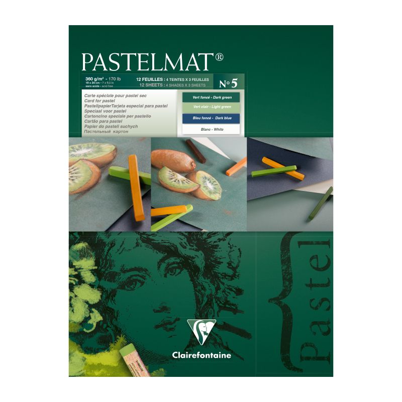 CLAIREFONTAINE Pastelmat Pad 360g 18x24cm 12s No.5 4 Shades Default Title