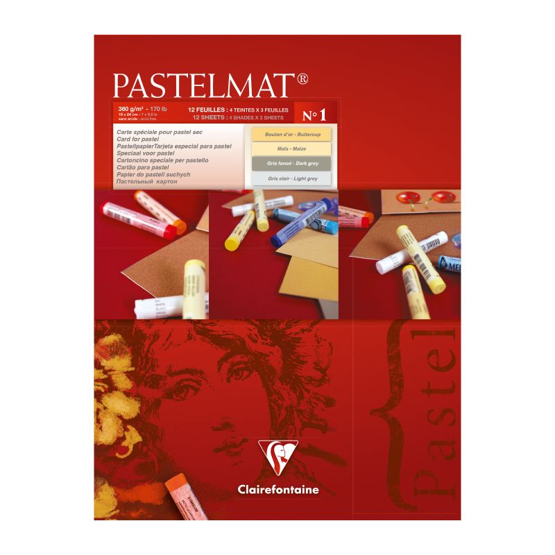 CLAIREFONTAINE Pastelmat Pad 360g 18x24cm 12s No.1 4 Shades Default Title