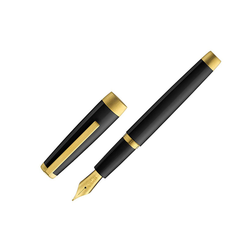 JACQUES HERBIN Sloop Black Resin Gold Nib Fountain Pen-Fine