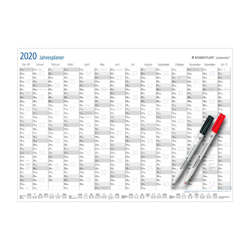 STAEDTLER 2020 Lumocolour Year Planner