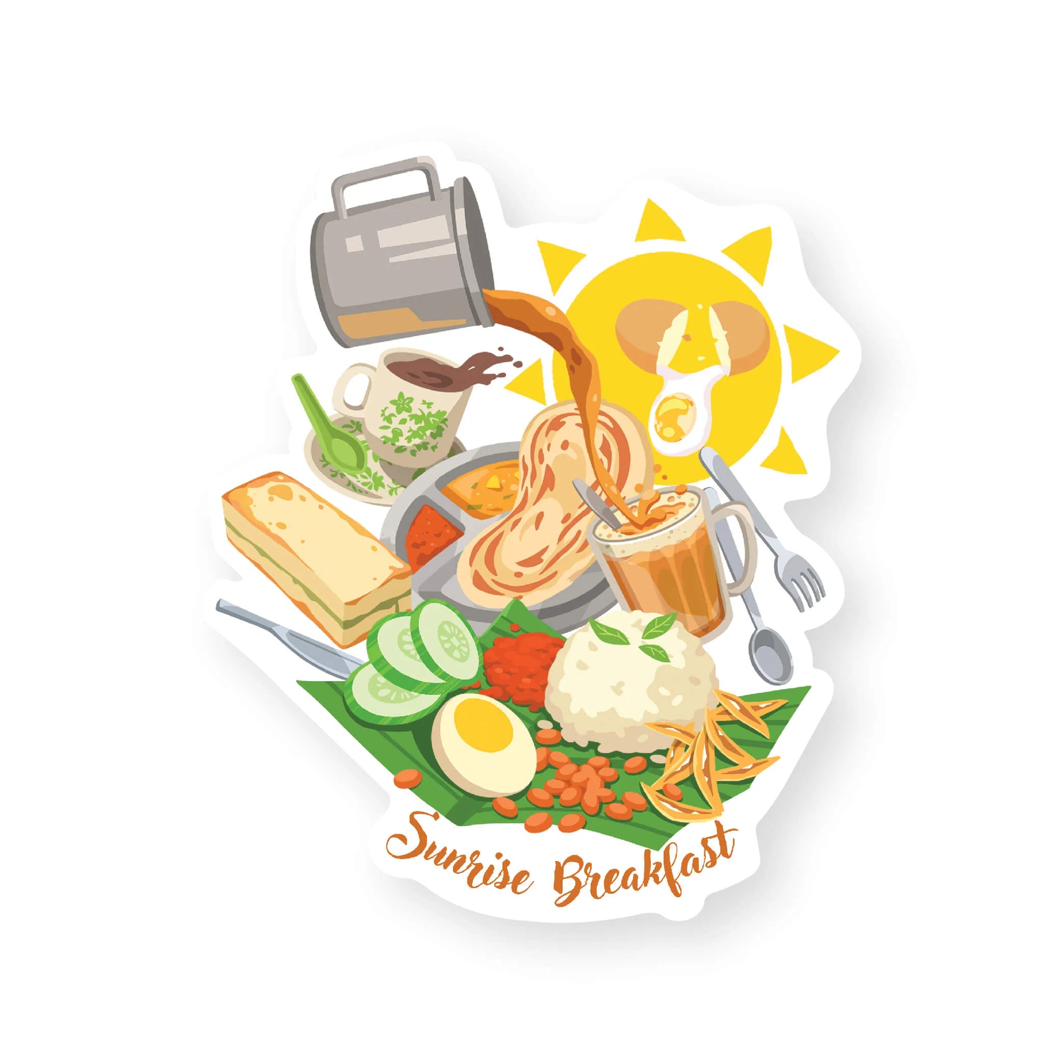 LOKAMADE Shaped Postcard MDP10:Malaysian Breakfas