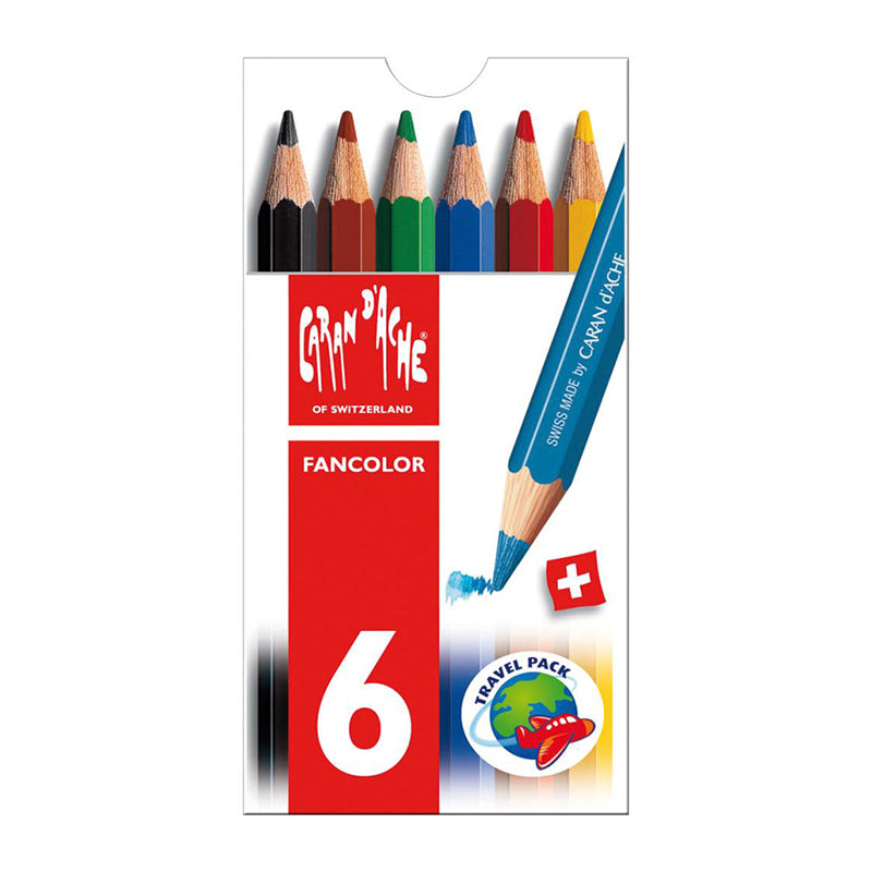 CARAN D'ACHE Fancolor Half Length Water Soluble Pencil 6/box