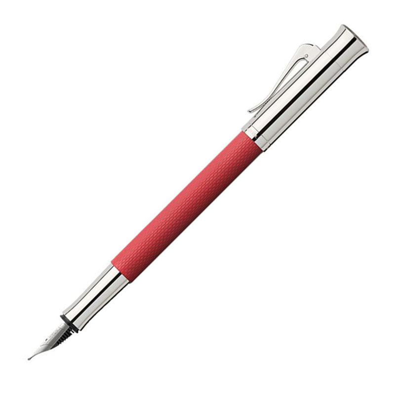 GRAF VON FABER CASTELL Guilloche Coral Red Fountain Pen-Broad