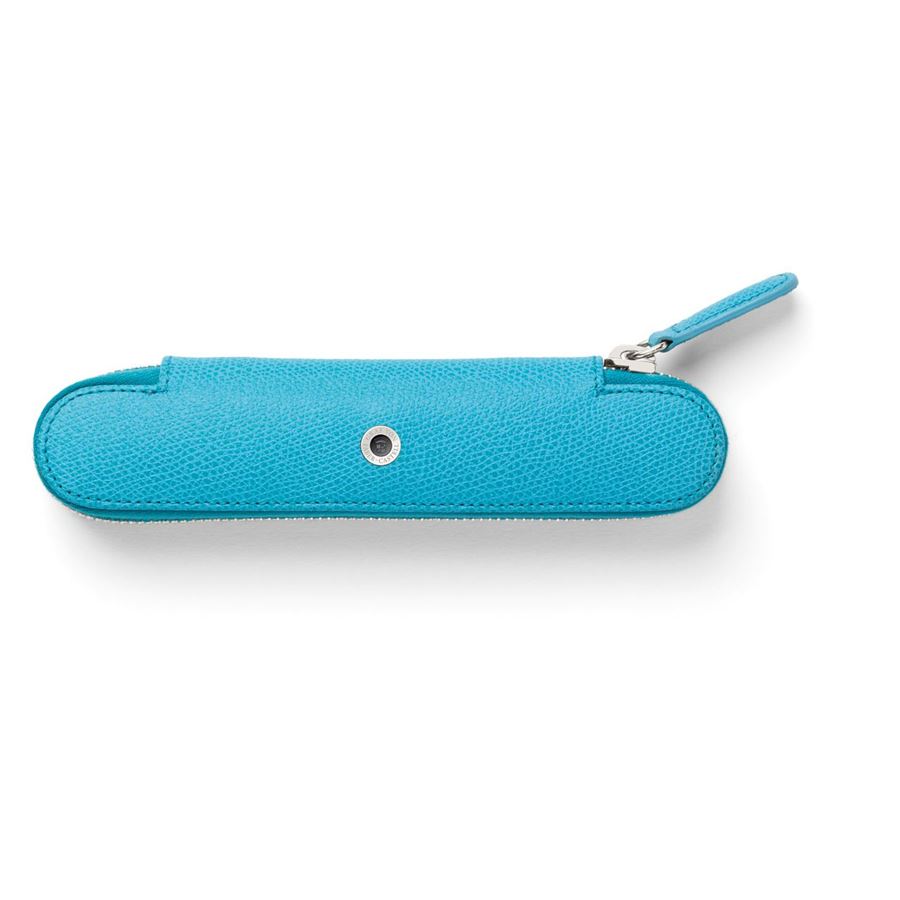 GVFC Pen Case for 1 pen w/Zipper Epsom Gulf Blue