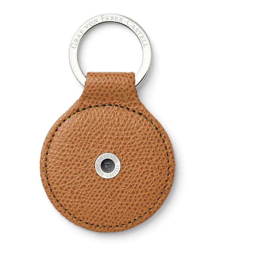 GVFC Key Ring Round Epsom Cognac