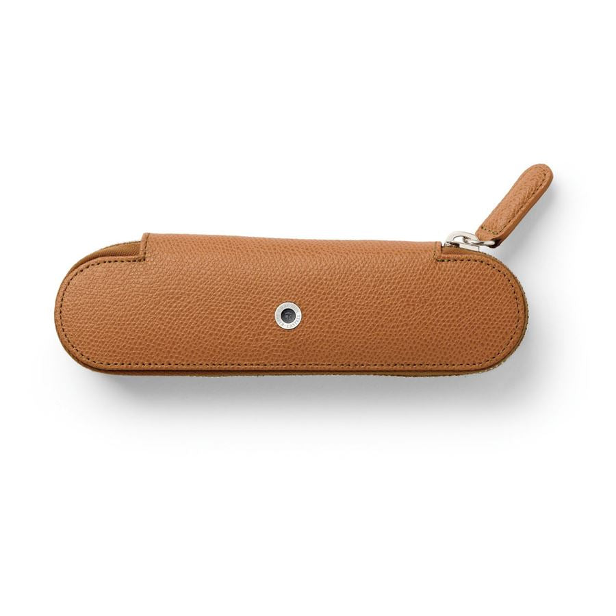 GVFC Pen Case for 2 pens w/Zipper Epsom Cognac