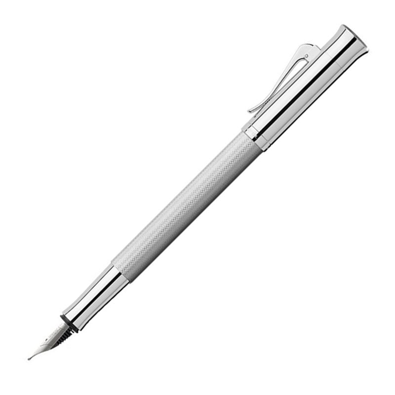 GRAF VON FABER CASTELL Guilloche Rhodium Fountain Pen-Broad