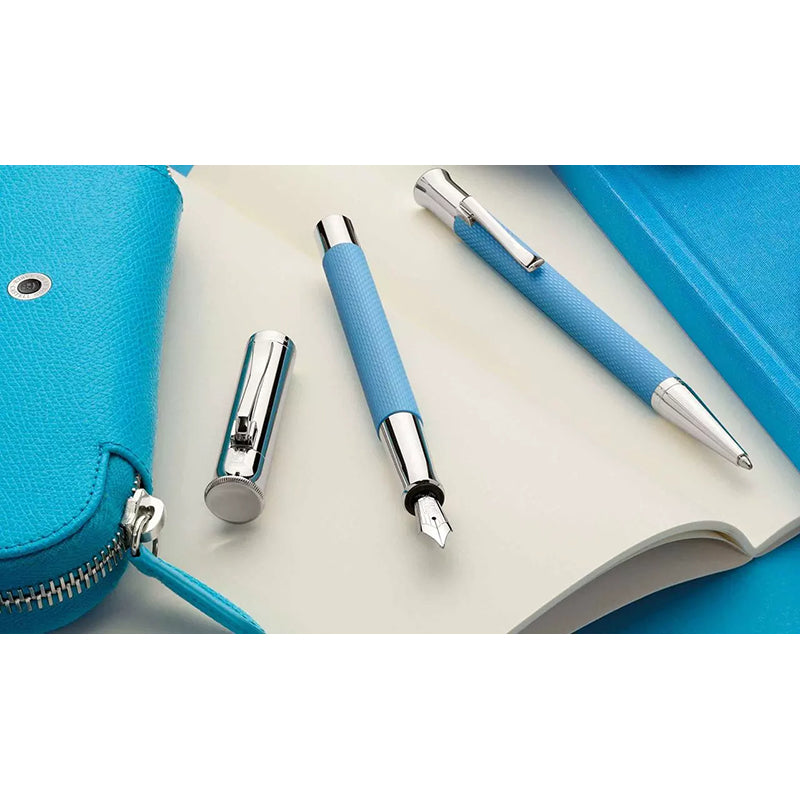 GRAF VON FABER CASTELL Guilloche Gulf Blue Fountain Pen-Broad