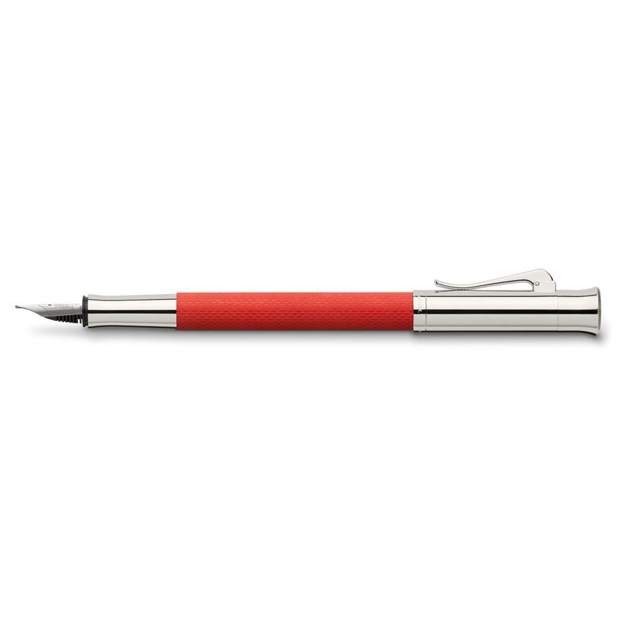 GRAF VON FABER CASTELL Guilloche India Red Fountain Pen-Broad