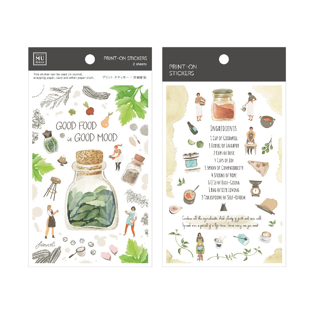 MU Print-On Sticker 2s 077-Recipe of Happiness