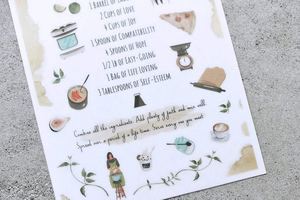 MU Print-On Sticker 2s 077-Recipe of Happiness