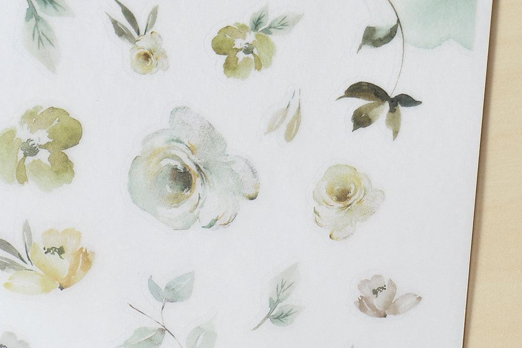 MU Print-On Sticker 2s 081-Green Roses