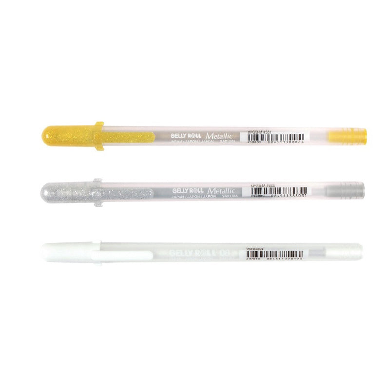 SAKURA Gelly Roll Metallic + White 3pcs Set XPGB-M