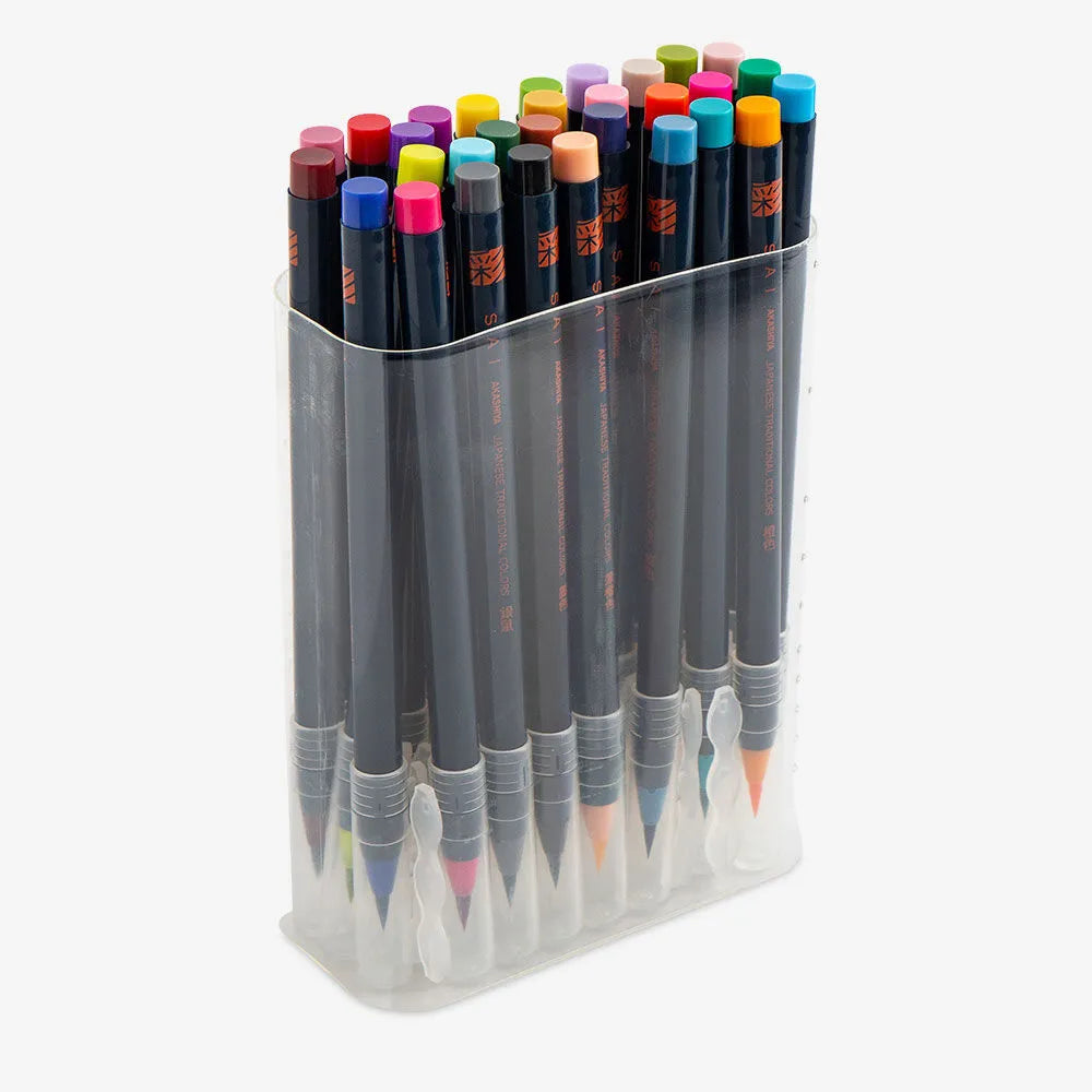 AKASHIYA Sai Coloring Brush Pen 30-Col Set