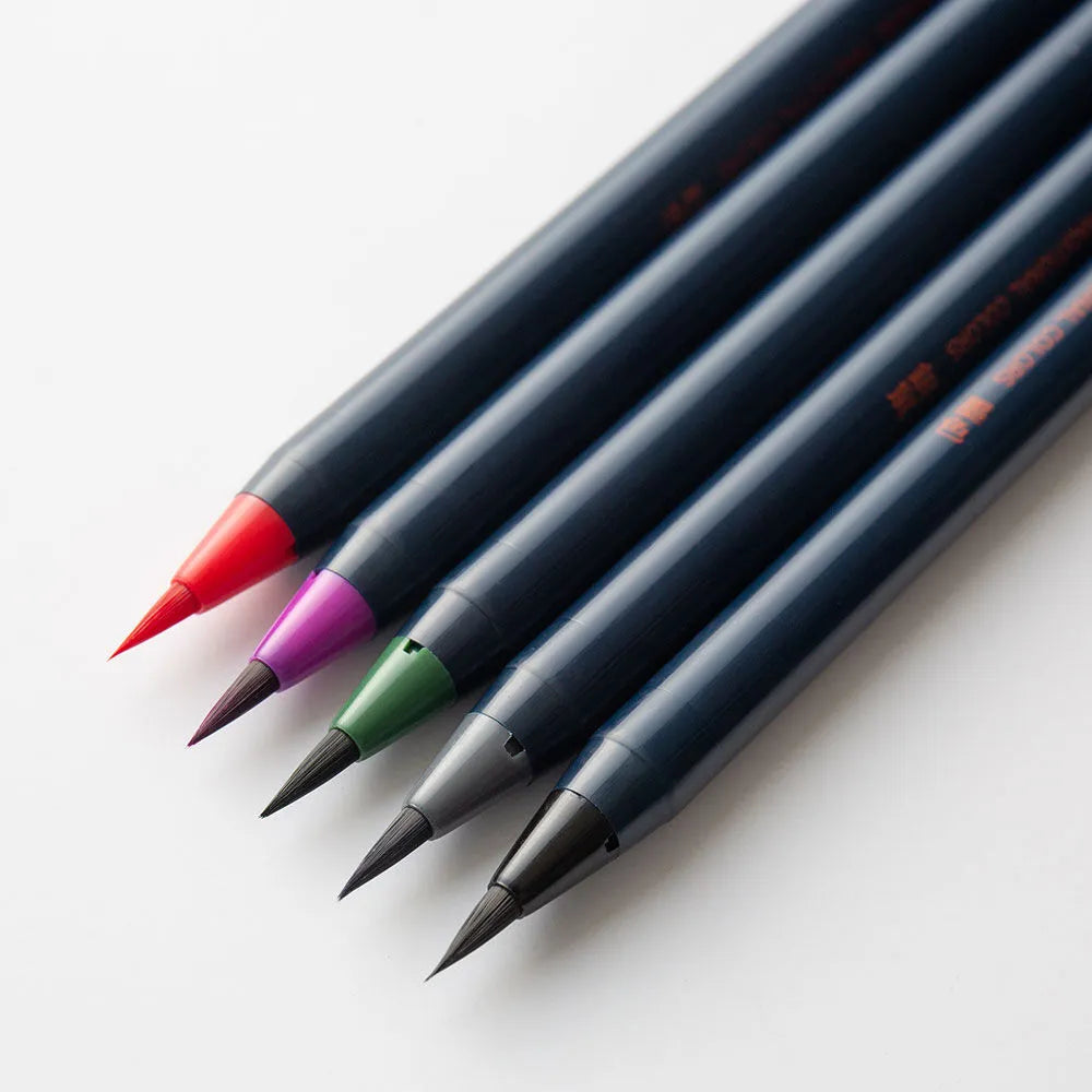AKASHIYA Sai Coloring Brush Pen 5-Col Set Winter