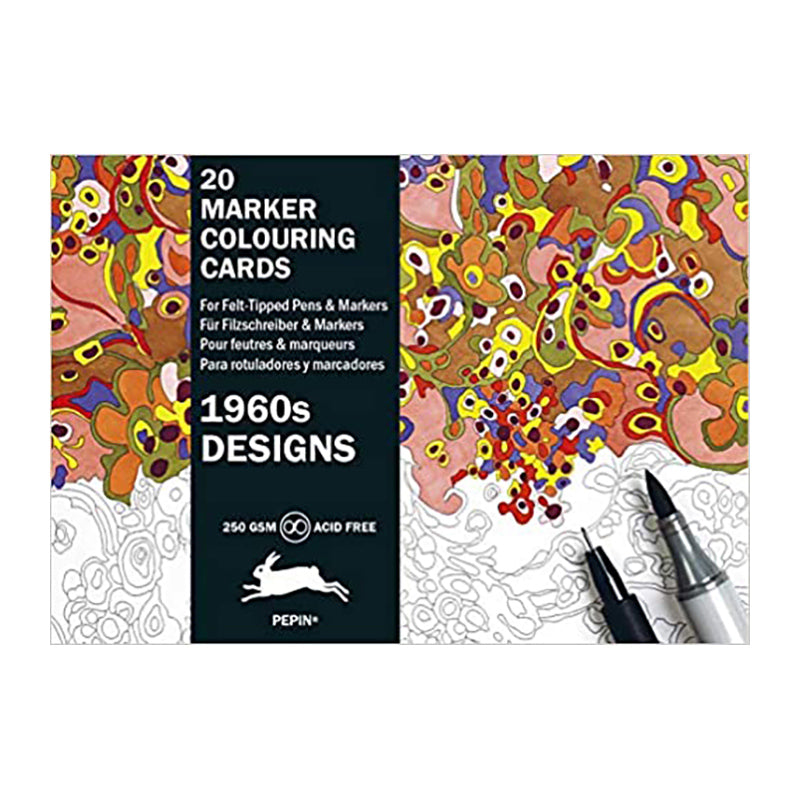PEPIN Marker Colouring Cards 1960s Designs