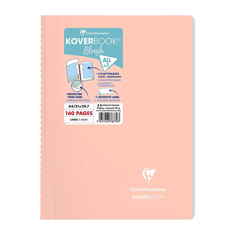 CLAIREFONTAINE Koverbook Blush Wirebound A4 160p Ruled Coral Default Title