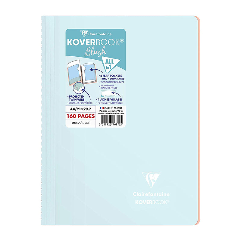 CLAIREFONTAINE Koverbook Blush WB A4 160p Ruled Ice Blue Default Title