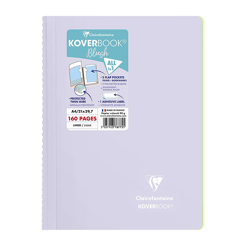 CLAIREFONTAINE Koverbook Blush WB A4 160p Ruled Lilac Default Title