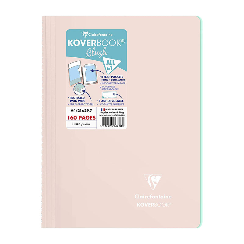 CLAIREFONTAINE Koverbook Blush WB A4 160p Ruled Pink Default Title